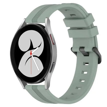 20mm Concave Striped Silicone Watch Band For Galaxy Watch4