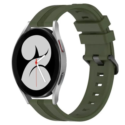 20mm Concave Striped Silicone Watch Band For Galaxy Watch4