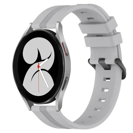 20mm Concave Striped Silicone Watch Band For Galaxy Watch4