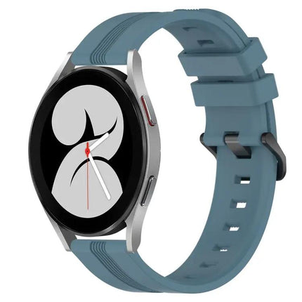 20mm Concave Striped Silicone Watch Band For Galaxy Watch4