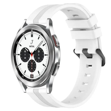20mm Concave Striped Silicone Band For Galaxy Watch4 42/46mm