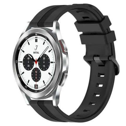 20mm Concave Striped Silicone Band For Galaxy Watch4 42/46mm
