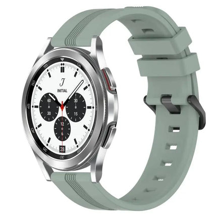 20mm Concave Striped Silicone Band For Galaxy Watch4 42/46mm