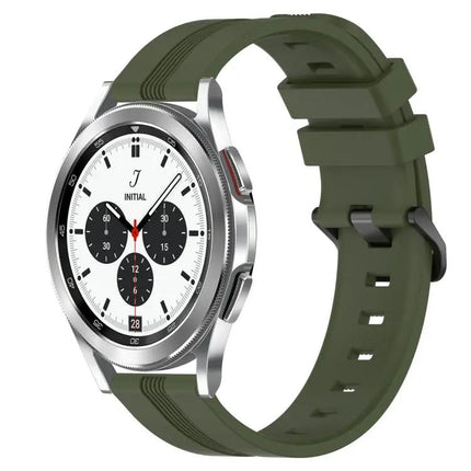 20mm Concave Striped Silicone Band For Galaxy Watch4 42/46mm