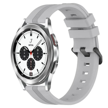 20mm Concave Striped Silicone Band For Galaxy Watch4 42/46mm