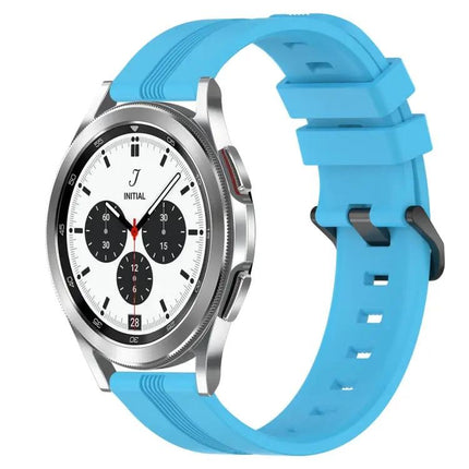 20mm Concave Striped Silicone Band For Galaxy Watch4 42/46mm