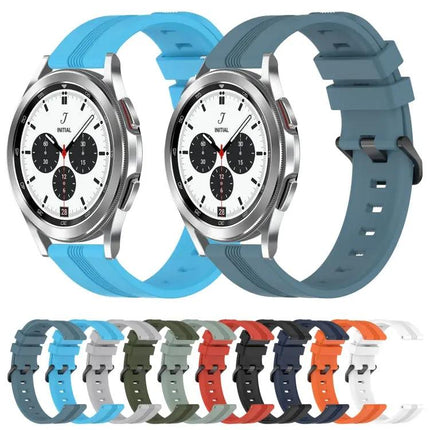 20mm Concave Striped Silicone Band For Galaxy Watch4 42/46mm