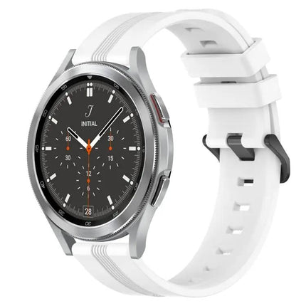 20mm Concave Striped Silicone Band For Galaxy Watch4 42/46mm