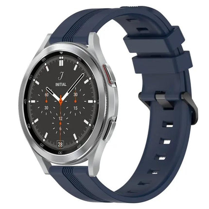 20mm Concave Striped Silicone Band For Galaxy Watch4 42/46mm