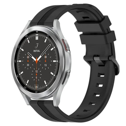 20mm Concave Striped Silicone Band For Galaxy Watch4 42/46mm