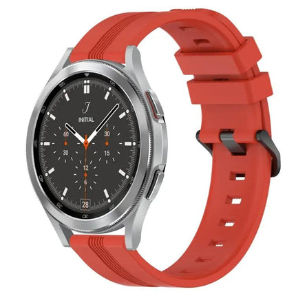 20mm Concave Striped Silicone Band For Galaxy Watch4 42/46mm