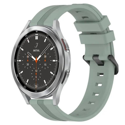 20mm Concave Striped Silicone Band For Galaxy Watch4 42/46mm