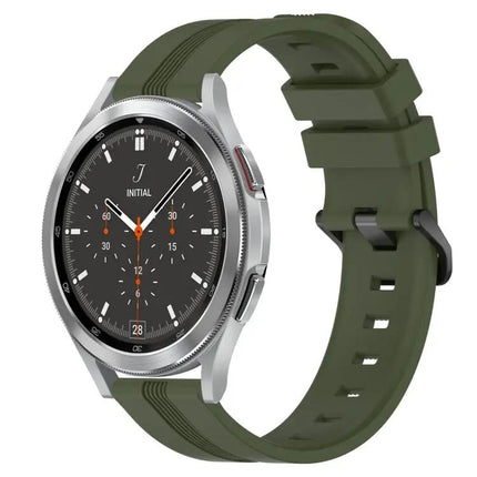 20mm Concave Striped Silicone Band For Galaxy Watch4 42/46mm