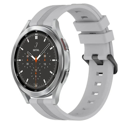 20mm Concave Striped Silicone Band For Galaxy Watch4 42/46mm