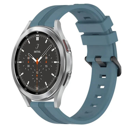 20mm Concave Striped Silicone Band For Galaxy Watch4 42/46mm