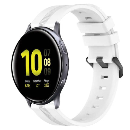 20mm Silicone Striped Watch Band For Galaxy Watch Active 2