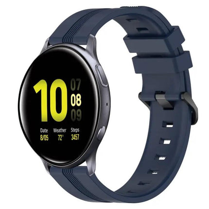 20mm Silicone Striped Watch Band For Galaxy Watch Active 2