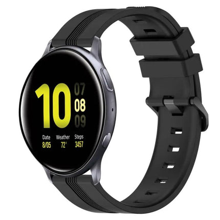 20mm Silicone Striped Watch Band For Galaxy Watch Active 2