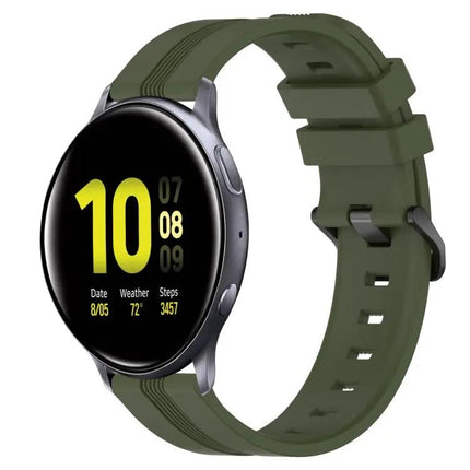 20mm Silicone Striped Watch Band For Galaxy Watch Active 2