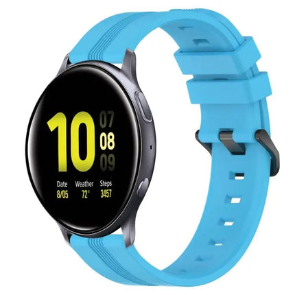 20mm Silicone Striped Watch Band For Galaxy Watch Active 2