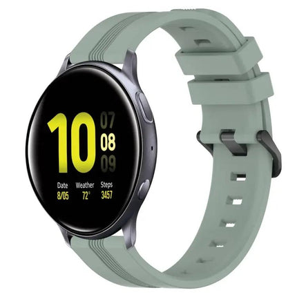 20mm Silicone Striped Watch Band For Galaxy Watch Active 2