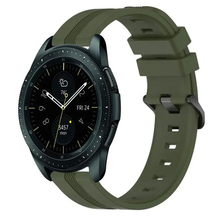 20mm Silicone Watch Band Concave Stripe For Samsung 42/44mm