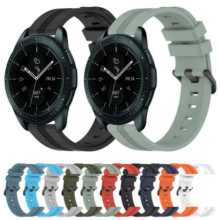 20mm Silicone Watch Band Concave Stripe For Samsung 42/44mm