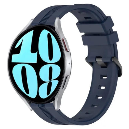 20mm Concave Striped Silicone Watch Band For Galaxy Watch 6