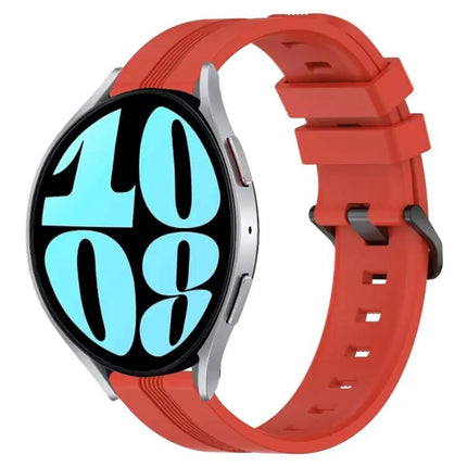 20mm Concave Striped Silicone Watch Band For Galaxy Watch 6