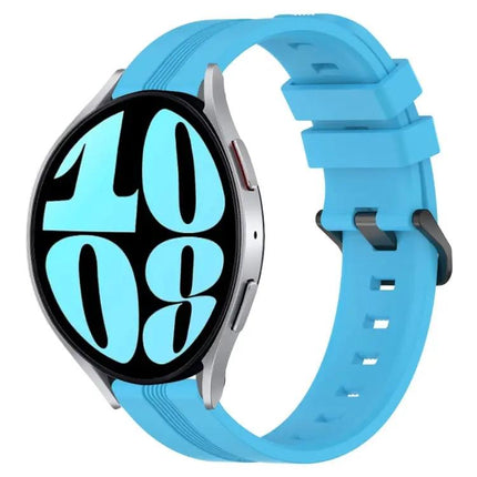 20mm Concave Striped Silicone Watch Band For Galaxy Watch 6