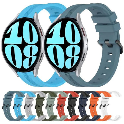 20mm Concave Striped Silicone Watch Band For Galaxy Watch 6