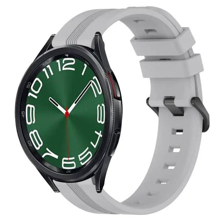 20mm Concave Striped Silicone Band for Galaxy Watch