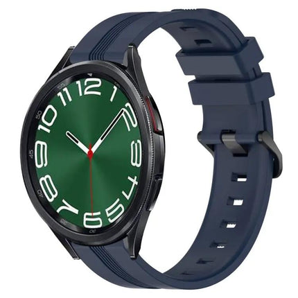 20mm Concave Striped Silicone Watch Band For Galaxy Watch 6