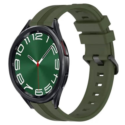 20mm Concave Striped Silicone Watch Band For Galaxy Watch 6