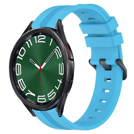 20mm Concave Striped Silicone Watch Band For Galaxy Watch 6