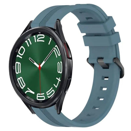 20mm Concave Striped Silicone Watch Band For Galaxy Watch 6