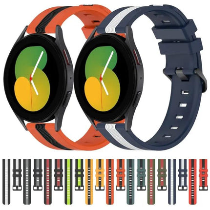 20mm Two-Tone Silicone Watch Band For Galaxy Watch 5 And 6