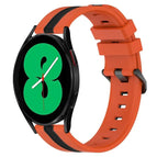 For Samsung Galaxy Watch4 44mm / Orange+Black