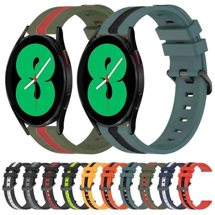 20mm Two-Tone Silicone Watch Band For Galaxy Watch4 40/44mm