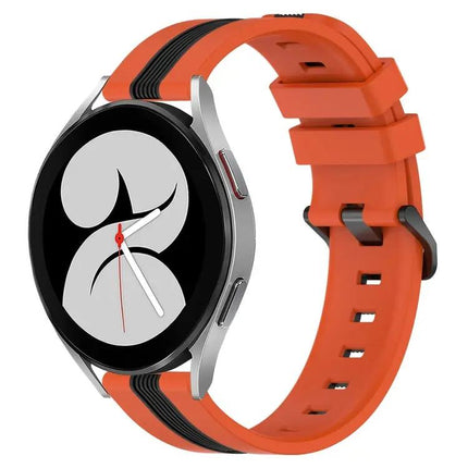 20mm Two-Tone Silicone Watch Band For Galaxy Watch4 40/44mm