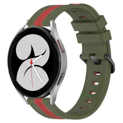 20mm Two-Tone Silicone Watch Band For Galaxy Watch4 40/44mm