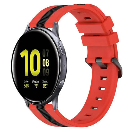 20mm Two-Tone Silicone Watch Band For Galaxy Active2 40/44mm