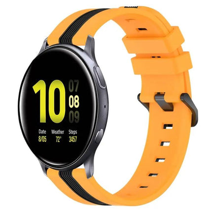 20mm Two-Tone Silicone Watch Band For Galaxy Active2 40/44mm