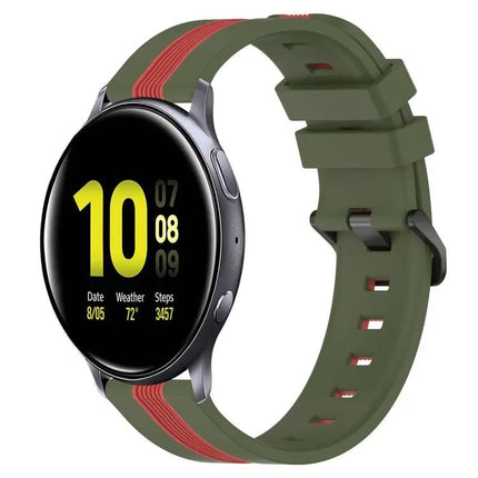 20mm Two-Tone Silicone Watch Band For Galaxy Active2 40/44mm