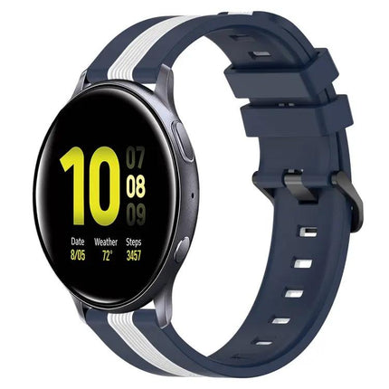 20mm Two-Tone Silicone Watch Band For Galaxy Active2 40/44mm