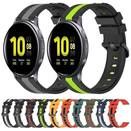 20mm Two-Tone Silicone Watch Band For Galaxy Active2 40/44mm