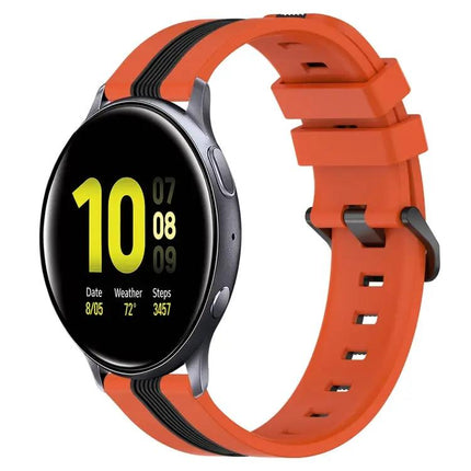 20mm Two-Tone Silicone Watch Band For Galaxy Active2 40/44mm