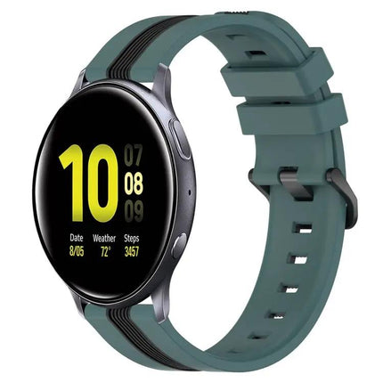 20mm Two-Tone Silicone Watch Band For Galaxy Active2 40/44mm