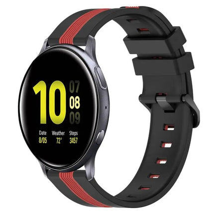 20mm Two-Tone Silicone Watch Band For Galaxy Active2 40/44mm