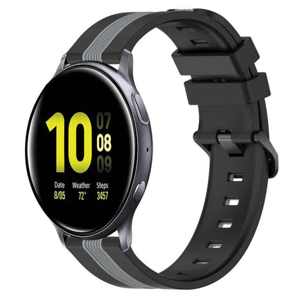 20mm Two-Tone Silicone Watch Band For Galaxy Active2 40/44mm